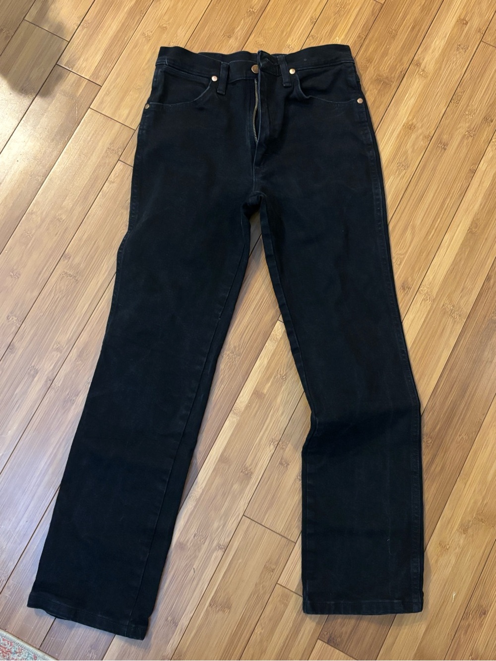 Wrangler Black Straight-Leg Kids Jeans with Classic Five-Pocket
